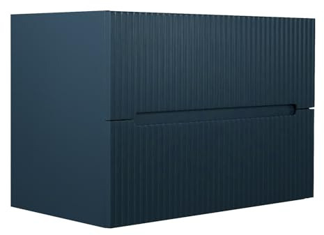 Vente-unique-Mobile sotto lavabo sospeso striato Blu 80 cm - PAVANI