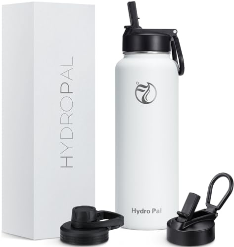 HydroPal Vacuum Insulated 750ml Stainless Steel Water Bottle with Dual Lids