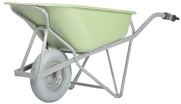MATADOR | Brouette Profi-Max Plus | en Acier | 90 l | Benne en PEHD Vert | Roues Anti-crevaison