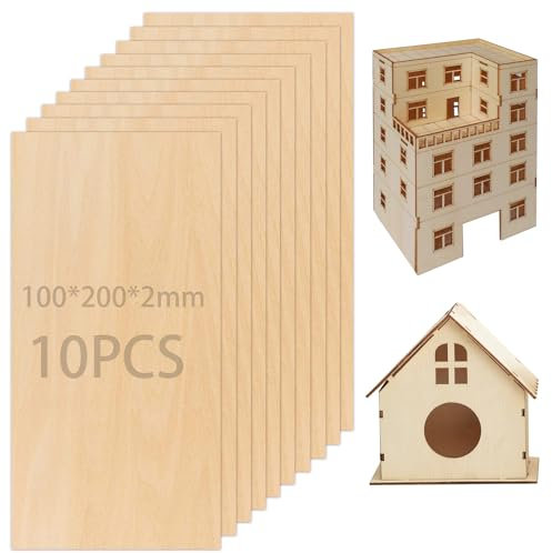 Madera contrachapada, 10 unidades, 300 x 200 x 2 mm, paneles de madera, para manualidades, pirografía, grabado, decoración, pintura, dellación (100 x 200 x 2 mm)