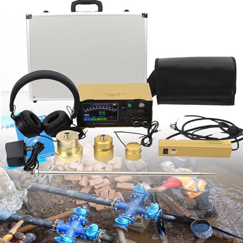 GBHJJ Detector de Fugas Agua Instrumento 3 Metros, Sensor de Fugas de Agua UltrasóNico Profesional Detector de Fugas de Agua TuberíAs SubterráNeas, Sensor Fugas TuberíA Oculta con Auriculares