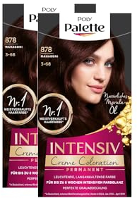 Palette POLY Intensiv Creme Coloration 3-68/878 Mahagoni Stufe 3 (2 x 115 ml), permanente Coloration für bis zu 8 Wochen intensiven Farbglanz & 100% Grauabdeckung