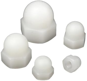 Handmutter 2/5/10/50 Stück Nylon-Hutmuttern mit Hutkappe, weiß/schwarz, Kunststoff, Sechskant-Sechskantmutter, M3, M4, M5, M6, M8, M10, M12, M14, M16, M18, M20 ( Color : White , Size : M18 (2pcs) )