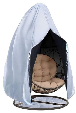 FANSU Hängesessel Abdeckung Outdoor Wasserdicht, Oxford Stoff Abdeckplane UV-Anti Winterfest Schutzhülle Gartenmöbel für Hängestuhl, Swing Chair, Egg Chair (200x230cm 190D,Silber-Grau)