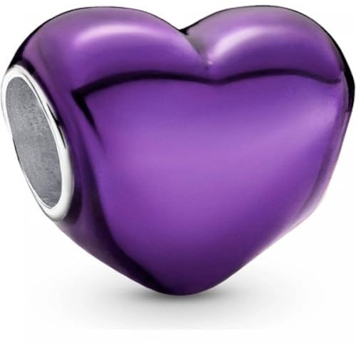 Pandora Ciondolo a forma di cuore in argento sterling con giallo viola trasparente 793337C01, misura unica, Argento sterling, Nessuna pietra preziosa