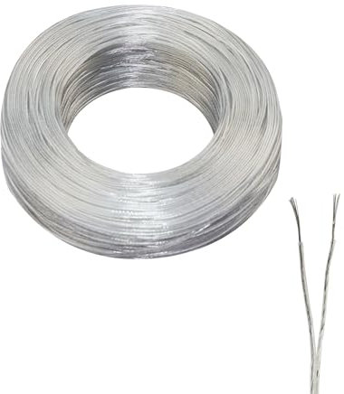 ZoZoMaiy 2 Adrig Kabel Transparent Schlauchleitung 20M PVC Flexible Kabel Durchsichtig 24AWG Transparent Elektrokabel Durchmesser 1,8 * 3,6mm Für Beleuchtung, Lichterketten