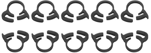 sourcing map 20 Pcs Adjustable Double Snap Grip Hose Clamps Plastic 12.3-14 Mm/0.48-0.55 Inches Inner Dia Adjustable Several Ratcheting Tubing Clamp for Home, Black