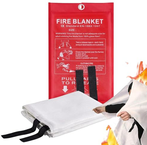 Feuerdecke,Hochhitzebeständige Feuerschutzdecke | 1 x 1 m große Feuerlöschdecke, Brandschutzausrüstung für die Sicherheit zu Hause, in der Küche und beim Camping