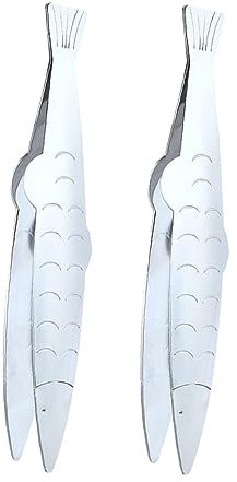 IMIKEYA Fish Bone Removers and Cooking Tweezers 2pcs Stainless Steel Kitchen Gadget for Food Hair Removal and Precise Fish Bone Clamp Suitable for Home Cooking