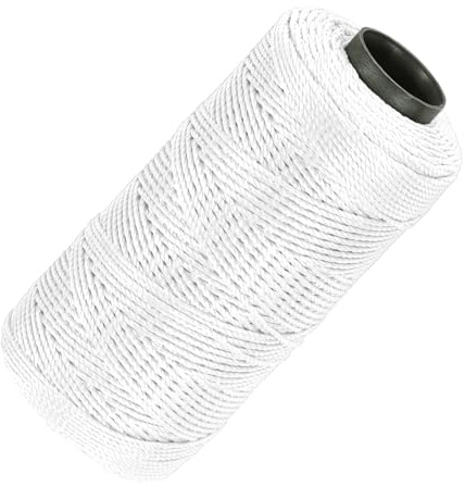 QUARKZMAN 3 Stränge Nylonschnur 1,5 mm x 218 Yards Heimwerken weiß | gedrehte Maurerschnur, Für Heimwerkerprojekte, Gartenarbeit, Geschenkverpackungen, Weihnachtsfeierzubehör
