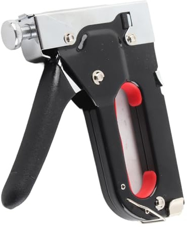 Generic Staple Gun, Stapler Gun Staple for Wood Manual Brad Nailer 3 in 1 600 Nails Capacity for Upholstery, Fixing Material, Decoration, Carpentry