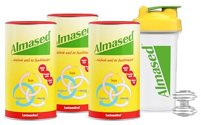 3er Bundle – Almased Lactosefrei – Shaker – zur nachhaltigen Gewichtsabnahme – hoher Proteingehalt – ohne künstliche Zusätze - 3x500g – 30 Portionen