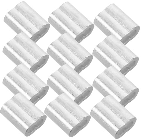 JUMPLAWN 100pieza Manguitos De Aluminio De Doble Orificio Ovalado Prensacables Para Gestión De Cables Para Proyectos Domésticos Fabricación De Joyas y Uso Industrial