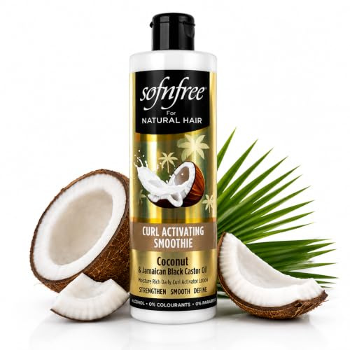 SOF N' FREE Curl Activator Smoothie with Coconut Oil for Curls 350ml | Defines curls with Coconut Oil, Shea Butter & Black Castor Oil.
