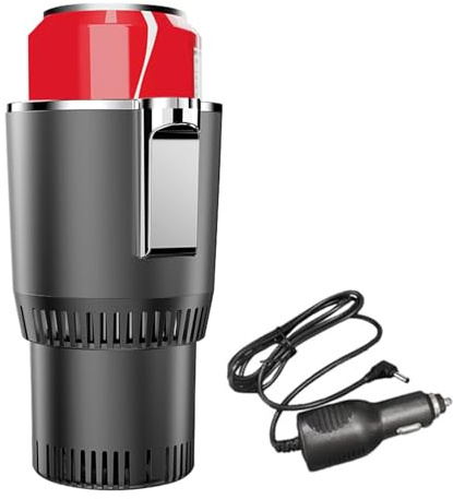 zjhukfmc Chauffe Eau De Voiture Porte Boisson,16,5cm Chauffe café et refroidisseur de voiture 2 en 1,ABS Extenseur de tasse de voiture antidérapant,avec LCD intelligent,pour Bureaux Voyages en Voiture