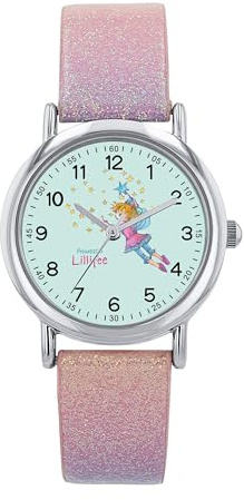 Prinzessin Lillifee Armbanduhr mit Kunstlederband für Mädchen, grün, wasserdichte 3 bar, Lillifee, Geschenkidee, kommt in Uhren Geschenkbox, 2040171