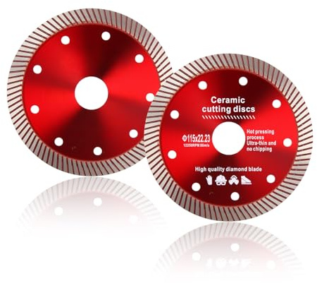 2 Pack 115mm Diamond Cutting Disc for Angle Grinder, Super Thin Porcelain Cutting Disc, Tile Cutting Disc for Angle Grinder, Stone Cutting Disc, Marble, Granite, Ceramic, Concrete