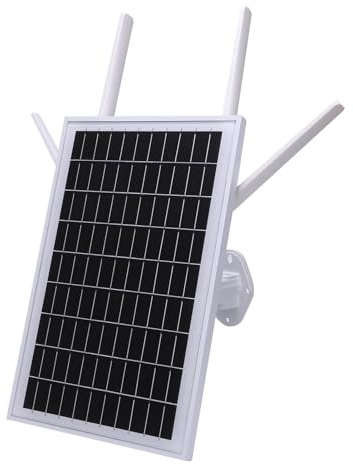 HELEVIA Routeur Moderne 4G LTE à énergie Solaire, Routeur WiFi Extérieur sans Fil IP66 avec Panneau Solaire 15W, pour la Caméra de sécurité RV (Version de l'UE)