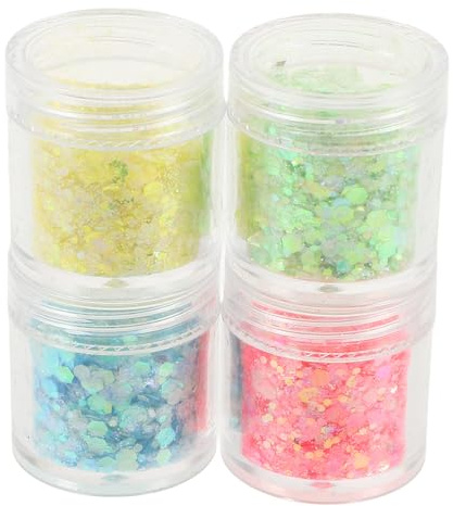 WEKAMOS Holographisches Glitzerpulver Metallic Irisierend für Nagelkunst DIY Basteln Nail Sequins Nail Ornaments Vielseitig für Scrapbook Körper Make up