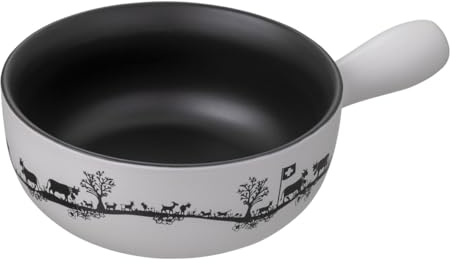 KUHN RIKON Caquelon Fondue Appenzell, Handgefertigte Keramik, Weiß, Ø 23 cm