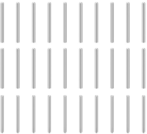 QUARKZMAN 30Pz 3mm X 40mm Perni Di Posizionamento, Acciaio Inox 304, Perni Di Sostegno Per Mensole A Testa Rotonda Cilindrica Per Librerie, Armadi E Componenti Di Mobili, Gb831, Argento