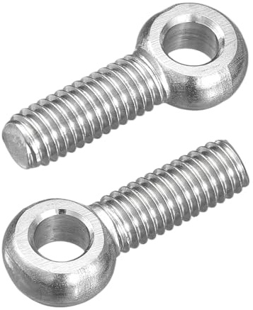 QUARKZMAN 4Pcs M6 x 20mm Pitons À Œil Levage, 304 Acier Inoxydable Boulon À Épaulement Mobile Anneau Levage Pitons À Œil pour Gate Valves, Building Steel, Silver