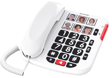 ALCATEL TMAX 10+ Landline Telephone Senior - Large Keys - Audio Boost - Keys with Photos - Hands-Free -Call Indicator Light- Loud Ringer - Hearing Aid Compatible