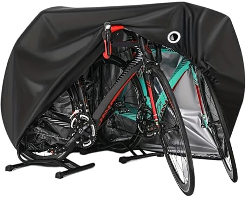 Copribici for 2 biciclette impermeabile for esterni Pioggia Sole UV Polvere Antivento con foro di bloccaggio Per biciclette