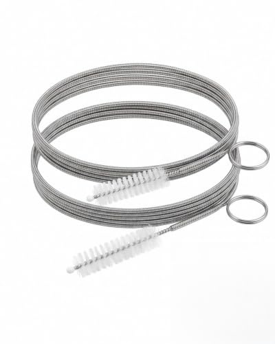 YIPFEN Cepillo Limpia Pajitas y Tubos, 2 Uds x 150 cm, Alambre Flexible Que Alcanza Fondo, Limpieza Profunda Sin Bacterias para Botellas, Vasos y Frascos