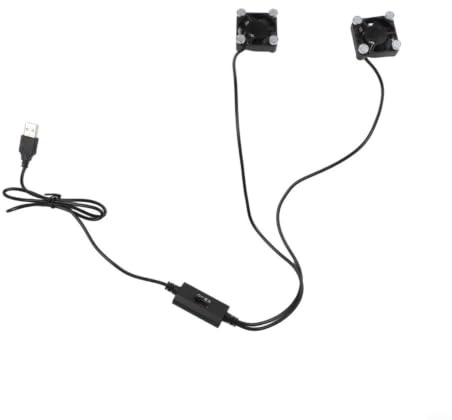 Ventilador USB de 40 mm con radiador de metal, 3 niveles de velocidad, doble ventilador silencioso para ordenador portátil, PC, TV Box y router (B)