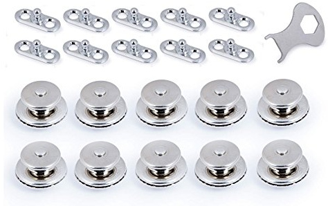 Tenax-Set 10 x Lochplatte 10 x Oberteil aus Edelstahl und 1 x Schlüssel
