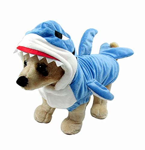 HOTUMN Costume per animali domestici, costume da squalo, carino abbigliamento per animali domestici, vestito per cani e gatti, per Halloween, vacanze, cappotto con cappuccio per gatti e cani (M)