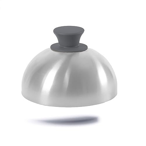 Gastronette Campana para Hamburguesas, Beige Asar y derretir de filetes trae Queso al la Plancha Acero Inoxidable - Accesorios de la Parrilla para Hacer Hamburguesas con Queso