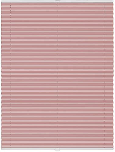 ondeco Plissee nach Maß für alle Fenster innen Montage in Glasleiste mit Spannschuh Sonnenschutz Rollo Sichtschutz Blickdicht Rosa B: 71-80 cm, H: 40-100 cm