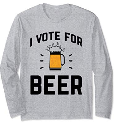 Divertente I Voto per Birra Regalo per Bevitori Artigiano Maglia a Manica