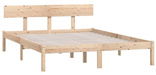 vidaXL Massivholzbett Bettgestell mit Lattenrost Bett Holzbett Bettrahmen Doppelbett Schlafzimmerbett Schlafzimmermöbel Kiefer 160x200cm