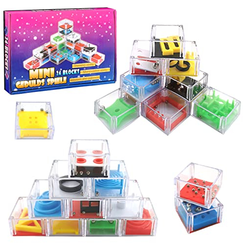Lets Joy 24 Stück Geduldsspiele Mini Denkspiel, 3D Knobelspiel, Geschicklichkeitsspiel Mitgebsel Kindergeburtstag Weihnachten Geschenk für Kinder