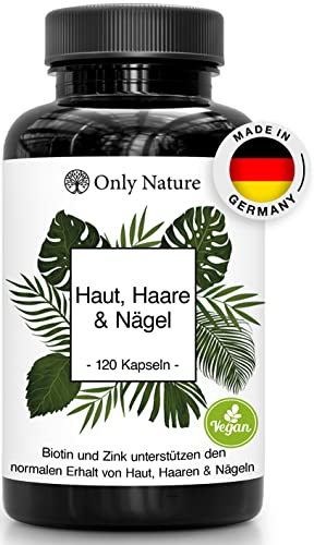 Haut Haare Nägel - 120 Kapseln - Einzigartige Zusammensetzung mit Biotin, Silizium, Vitamin C, A, B2, B3, B6 und mehr - in Deutschland produziert & Laborgeprüft - Natürlich & Wirksam - Haar Vitamine
