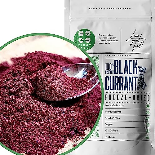 Polvo de Grosella Negra Liofilizada | Liofilizado de Grosella Fruta Deshidratada | Pitahaya Flavour Freeze Dried Fruit Powder Blackcurrant Powder | Grosellero Negro Fruta en Polvo Deshidratada (100g)