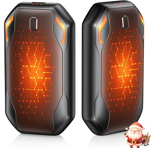 Chauffe Main Rechargeable 2 Pack, 6000mAh Chaufferette Main Reutilisable avec 3 Modes de Chauffage Réglables Portable Chauffe Main Electrique Cadeau de Noël pour Camping, Golf, Randonnée