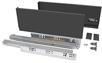 Emuca - Vertex Schublade 40 kg Höhe 131 mm, Tiefe 450 mm, Grau anthrazit, Stahl