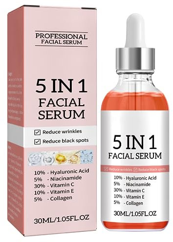 30% Vitamin C Serum for Face - Skincare with 10% Hyaluronic Acid &Vitamin E and 5% Niacinamide & Collagen - Dark Spot Remover for Face - Anti Aging Facial Brightening Serum - Improve Dull Tired Skin