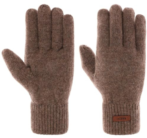 Barts Haakon Lambswool Handschuhe Herren - Strickhandschuhe Fingerhandschuhe Wollhandschuhe mit Futter Winter Herbst-Winter