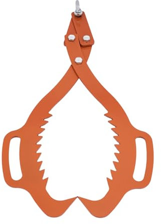 Forstzange für Baumstämme, 1000KG Zugkraft, Handpackzange bis 720mm, Holzträger Holzzange Festhalten, Holzhebegreifhaken für Holz (Orange)