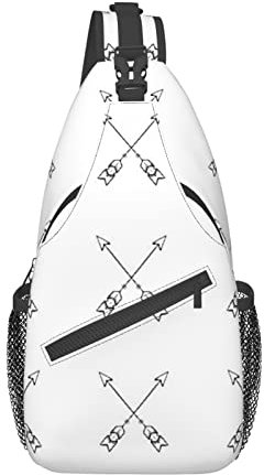 934 Brusttasche Damen Ethnisches Muster Der Abstrakten Aztekischen Ethnischen Pfeile Im Schwarzen Elegant Umhängetasche Tragbare,Anti-Diebstahl Sling Bag Für Sportlich Outdoorsport Radfahren