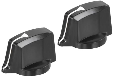 QUARKZMAN Potentiometer Knöpfe Bakelit 22,5x19mm Lautstärkeregler Knopf Kappe für Gitarre Bass, Lautstärkeregler, Audio 6mm Loch mit 2 Stück Set Schraube Schwarz 2 Stück Griff