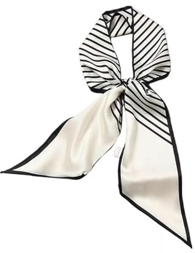 GIMIRO Satin Seidenschal 148 x 13,5 cm Krawatte Double Layer Bund für Blazer, Mantel, Kleid