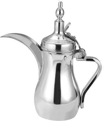 Caffettiera Araba Kahwa Caffettiera Dallah Bollitore per Tè Vintage in Acciaio Inossidabile Teiera per Eid Al- Festival Party Home BBQ, 700 ml