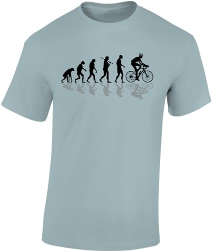 Baddery T-Shirt Vélo Homme : Vélo Evolution - Maillot de Cyclisme, bleu glace, M