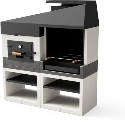 TUOZI - Outdoor-Küche Kitaway Otte Grill + Holzofen - 168 x 63 x 192 cm